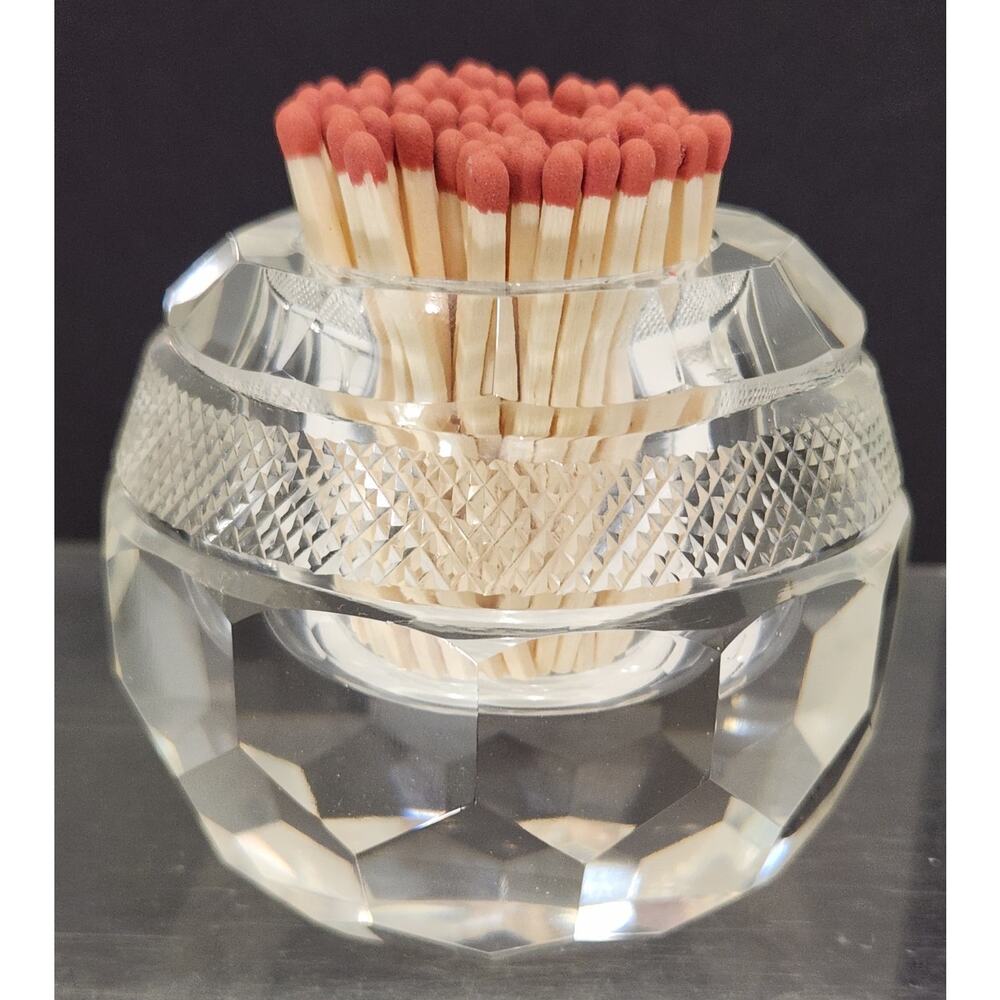 Antique Crystal Match Striker Thomas Webb Attribution Cut Lead Glass